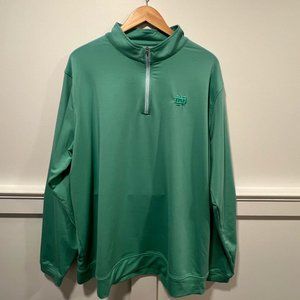 Green Peter Millar Notre Dame 1/4 Zip